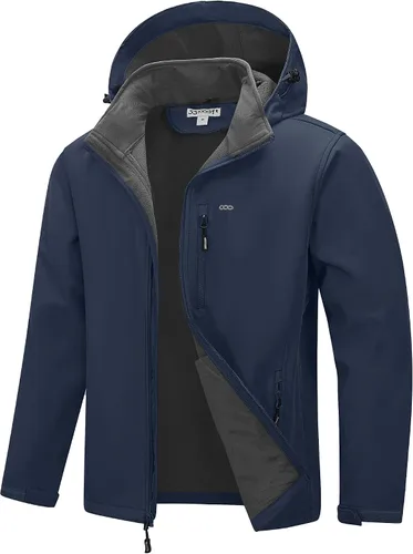 Vista 16 de 33,000ft Chaqueta Softshell para hombre con capucha, forro polar, ligera, impermeable, para senderismo