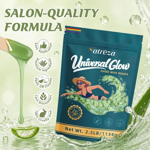 Vista 6 de Cuentas de cera para depilación, bolsa a granel verde de aloe vera Verde - Aloe Vera