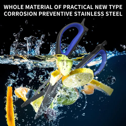 Vista 6 de TRUSCEND Pesca multiusos, cocina resistente para cortar, paquete de 2 unidades de acero inoxidable endurecido que proporcionan una resistencia
