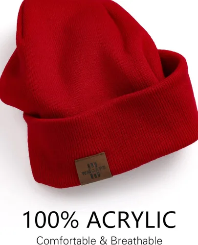 Vista 3 de Gorro de invierno de punto acrílico para hombres y mujeres, suave y cálido unisex