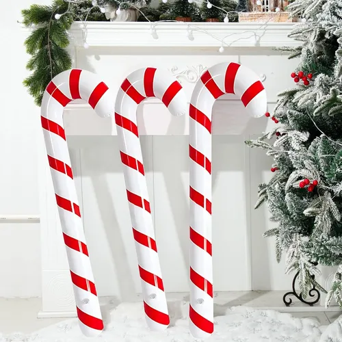 Vista 10 de Bastón de caramelo inflable de Navidad de 6 piezas de 35 pulgadas