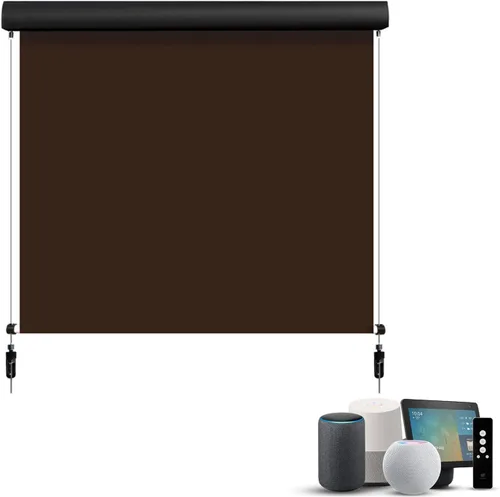 Vista 17 de SmartWings Persianas motorizadas para exteriores para patio, compatibles con materia, Homekit, Z-Wave, Alexa, Google, persianas enrollables 1% Beige
