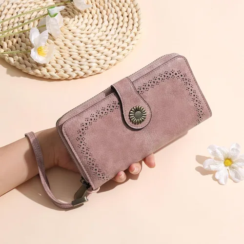 Vista 7 de SENDEFN Cartera de cuero para mujer, con bloqueo RFID, tarjetero para tarjetas de crédito, cartera de mano para mujer