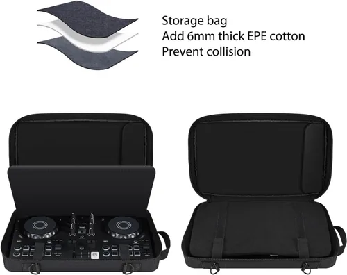 Vista 3 de Funda de viaje para controlador de DJ: bolsa de hombro protectora universal compatible con Hercules Inpulse 200, Pioneer DDJ-FLX2, DDJ-200