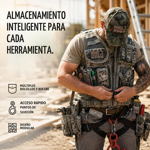 Vista 3 de SF-18 Charlie 2.0 Chaleco táctico y cinturón Chaleco modular MOLLE con bolsas de herramientas y dispersión