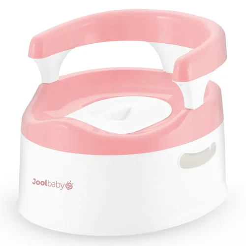 Vista 9 de Jool Baby Silla para ir al baño para niños pequeños, protector contra salpicaduras y soporte de espalda (gris)