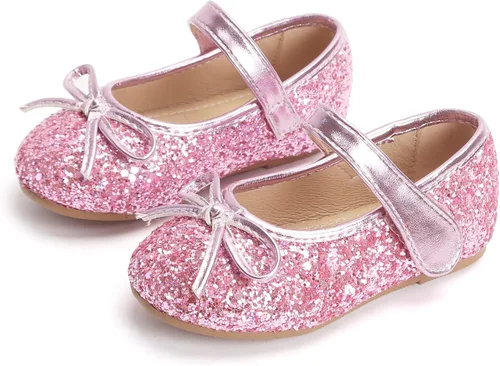 Vista 2 de Otter MOMO Zapatos planos de bailarina para niña con lazo decorativo ideales para llevar con vestido y combinan bien con flores para escuela fiestas