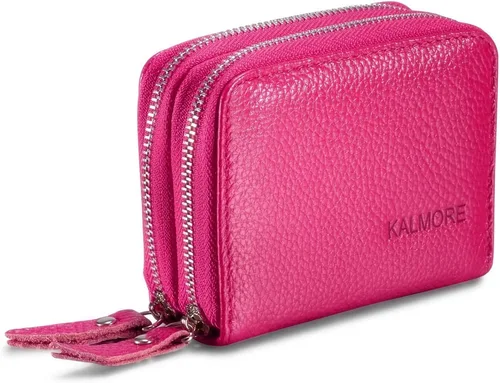 Vista 14 de Cartera de piel auténtica para mujer, con cremallera espaciosa y segura, para tarjeta ..., negro