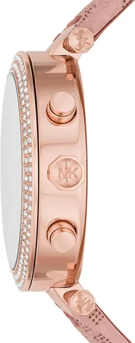 Vista 3 de Michael Kors , Parker - Reloj de acero inoxidable con detalles de Glitz, Reloj de cuarzo., RosaRebel Fun.