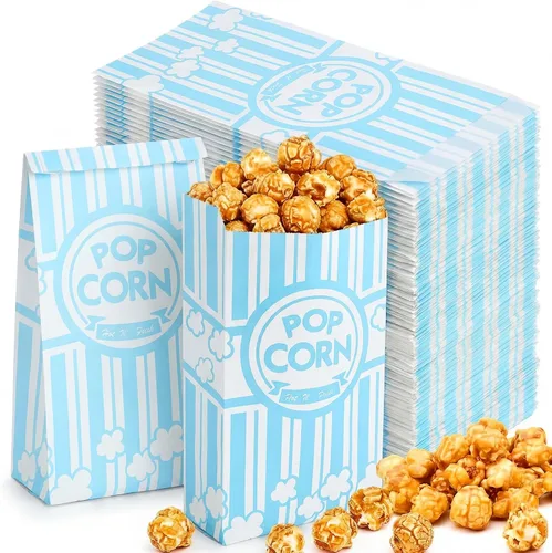 Vista 10 de Potchen 300 bolsas de palomitas de maíz de 2 onzas a granel para palomitas de maíz, resistentes a la grasa, bolsas desechables para carnaval