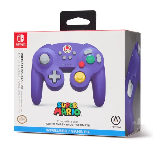 Vista 9 de PowerA GameCube Style Wireless Controller for Nintendo Switch/Switch 2 / Switch Lite/OLED Model - Toad, Officially Licensed by Nintendo