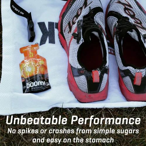 Vista 5 de Boom Nutrition Carb Boom Energy Gel - Gel energético saborizado con frutas - Gel de entrenamiento - Gel energético para ciclismo - Gel de correr