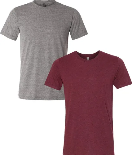 Vista 23 de Bella Canvas 3413c para hombre (1) Triblend verde + (1) Triblend rojo