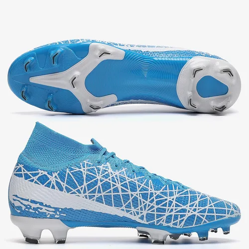 Vista 3 de lozoye Zapatos de fútbol de interior para hombre y mujer, tacos de fútbol de césped para niños grandes, botas de fútbol de tobillo alto AG FG TF