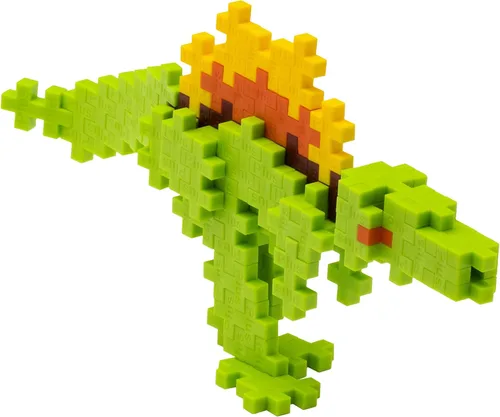 Vista 3 de PLUS PLUS Spinosaurus - Juego de bloques de construcción de figuras de dinosaurio 3D, mini piezas de rompecabezas entrelazadas, juguetes divertidos