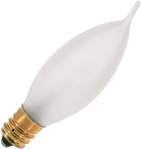 Vista 2 de Satco S3272 - Bombilla incandescente CA7 de 10 W, 80 lúmenes, color blanco suave, 2700 K, base de candelabro, regulable