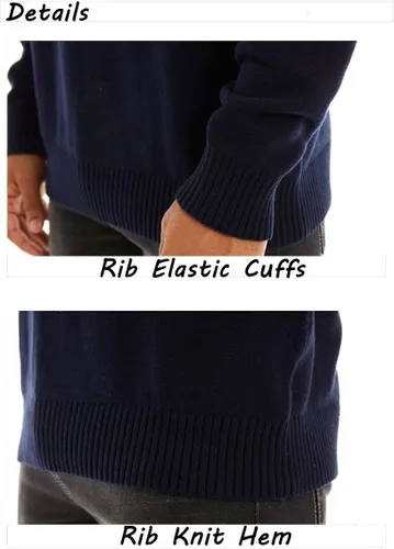 Vista 6 de MAGCOMSEN Suéter de cuello redondo para hombre sudadera de punto térmica suave bloque de color a rayas