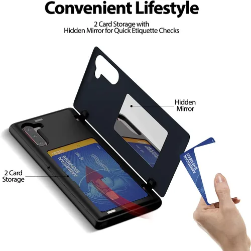 Vista 3 de GOOSPERY Parachoques magnético para puerta compatible con Galaxy Note 10, estuche tipo billetera con tarjetero, cierre automático por iman, funda