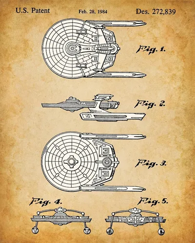 Vista 6 de Star Trek Original USS Enterprise - Juego de cuatro fotos (8 x 10) sin marco, hace una gran decoración de cueva de hombre y regalo por menos de $20