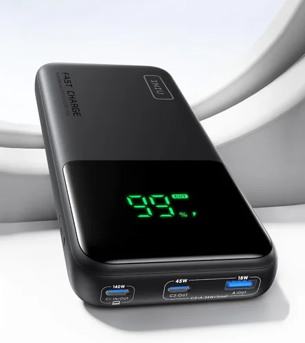Vista 2 de INIU Cargador portátil compacto de alta capacidad para portátil de 140 W 25000 mAh y banco de energía ultra delgado de 45 W 10000 mAh