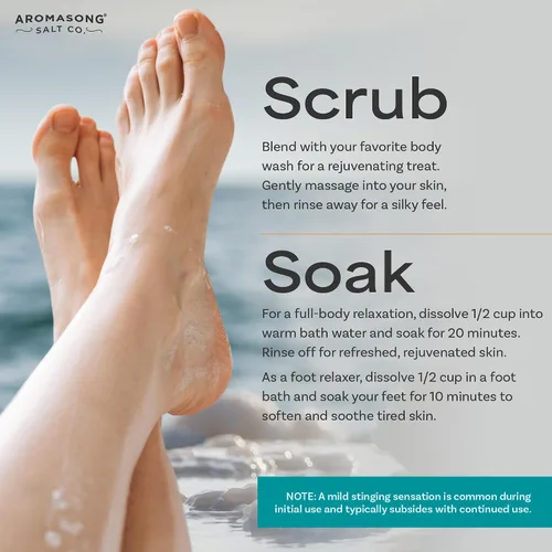 Vista 4 de Aromasong Copos de magnesio, 15 libras, baño del mar muerto y remojo de pies, alternativa superior a la sal de Epsom con 27,360 mg de magnesio por