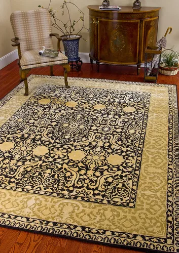 Vista 16 de SAFAVIEH Silk Road Collection SKR213G - Alfombra decorativa de lana tradicional hecha a mano, 2 x 3 pies, color granate y marfil