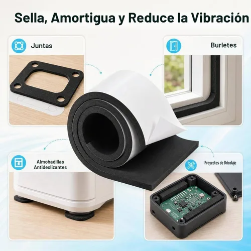 Vista 5 de DGSL Hojas de espuma adhesiva de neopreno, 12'' de ancho x 59'' de largo x 1/2'' de grosor, hoja de almohadilla de goma autoadhesiva tipo esponja