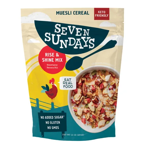 Vista 13 de Seven Sundays Farmers Market - Cereal orgánico Muesli de grosella y almendra, bolsa de 12 onzas, certificado sin gluten, sin OMG, sin azúcar
