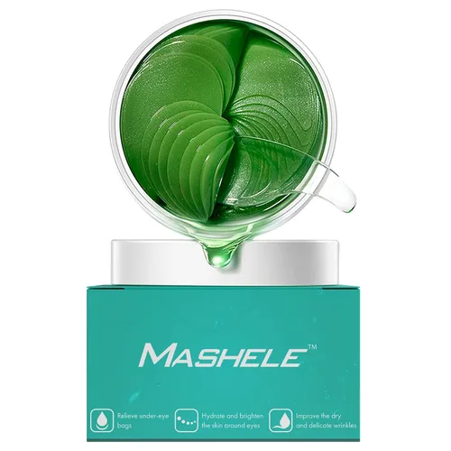 Vista 8 de 60 parches de gel coreano con colágeno y aloe vera para debajo de los ojos, tratamiento para ojos hinchados, ojeras, almohadillas antiarrugas