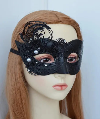 Vista 5 de MYSEUNI 2024 New Masquerade Mask for Women Peacock - Butterfly Metal Venetian Mask for Mardi Gras, Costume Party, Carnival