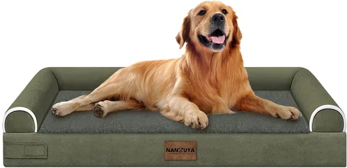 Vista 52 de NANUYA - Cama ortopédica para perros de tamaño mediano/grande, lavable: Camas con almohada para perros de tamaño mediano/grande, sofá de espuma