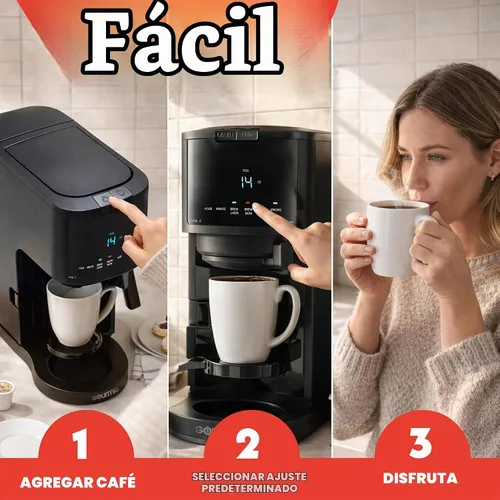 Vista 11 de Gourmia - Cafetera de 12 tazas y una sola porción, jarra de vidrio, color negro