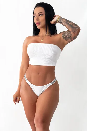 Vista 2 de Underella Bragas de bikini brasileñas con correas de diamantes de imitación