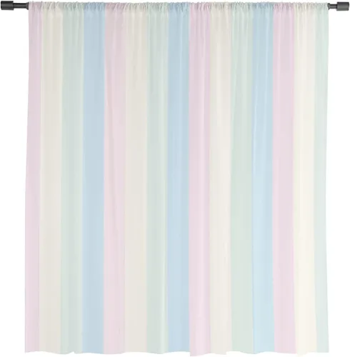 Vista 3 de Cortinas traslúcidas con rayas degradadas de 45 pulgadas de largo, semi cortinas para sala de estar, dormitorio, bolsillo para barra, cortinas