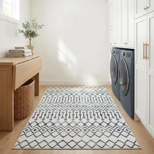 Vista 46 de Unique Loom Bohemian Trellis Collection - Alfombra rectangular de 2 x 3 pies 1 pulgada, color rosa polvoriento/marfil