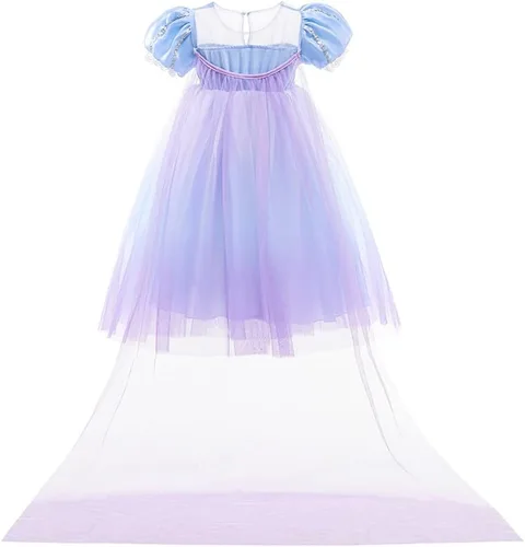 Vista 41 de Frozen - Vestido de princesa Elsa para niñas, disfraz de Halloween, Navidad, cumpleaños, fiesta, vestido de tul con accesorios