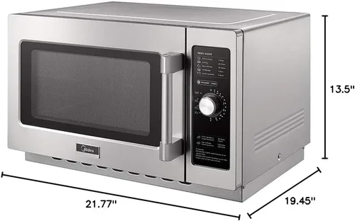 Vista 8 de Midea Equipment 1034N0A - Horno de microondas comercial para encimera con dial, 1000 W, acero inoxidable, 1.2 pies cúbicos