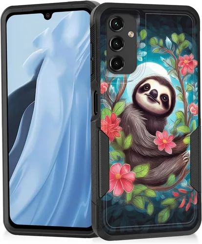 Vista 68 de Funda para Galaxy A14 5G, resistente de doble capa híbrida de policarbonato duro, goma suave, a prueba de golpes, funda protectora resistente