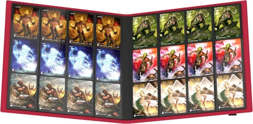 Vista 6 de Ultimate Guard Flexxfolio 12 bolsillos laterales para almacenamiento de tarjetas coleccionables de hasta 480 tarjetas, colección de tarjetas Rojo