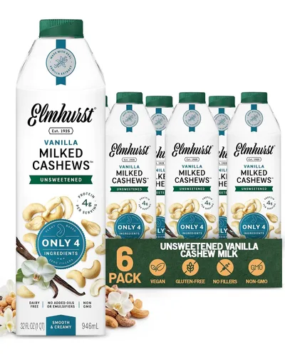 Vista 9 de Elmhurst 1925 Unsweetened Coconut & Cashew Milk - 32 Fl. Oz (6-Pack)