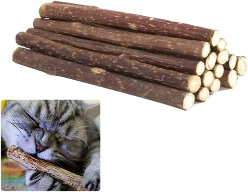Vista 6 de Palitos masticables de hierba gatera Silvervine, 15 piezas de juguete molar natural de Matatabi para gatos, limpieza de dientes y cuidado dental