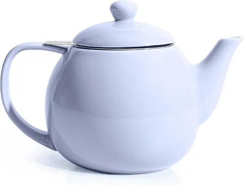 Vista 24 de Sweese Tetera de porcelana de 27 onzas con infusor para té de hojas sueltas, gris azulado