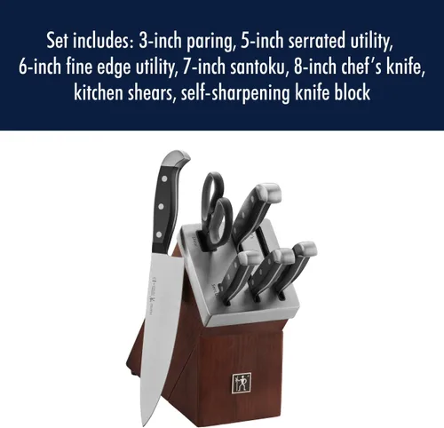 Vista 8 de HENCKELS Statement - Juego de 7 piezas de cuchillos afilados como una navaja con mango blanco, cuchillo de chef, cuchillo de pan, cuchillo