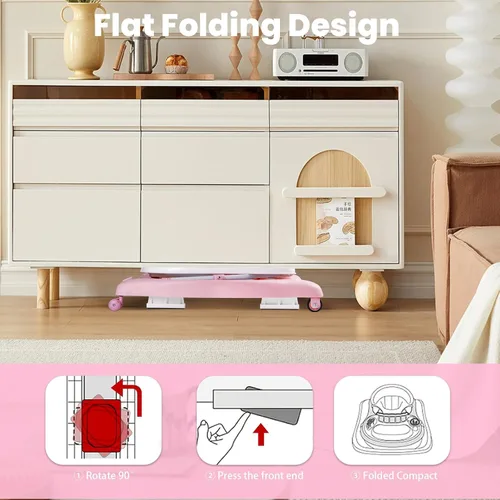 Vista 7 de Boyro Baby Andador de bebé 5-en-1, andadores de bebé para niños y niñas de 6 a 12 meses, andador de actividad plegable, andador para bebés y niños