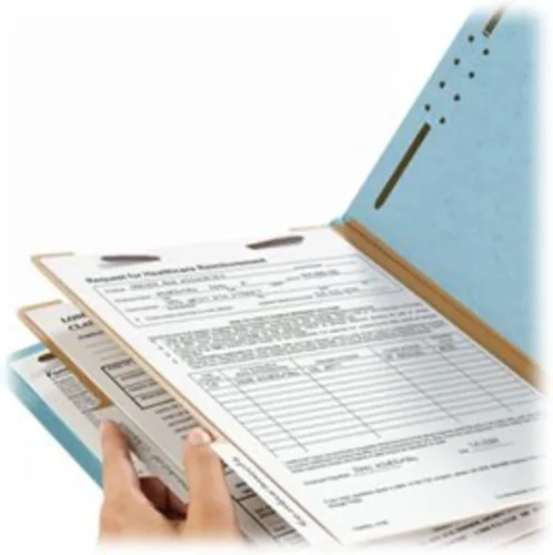 Vista 6 de Carpetas de clasificación azules Smead para documentos, tamaño carta, expansión de 2 pulgadas, 2 divisores, tablero prensado duradero para archivos