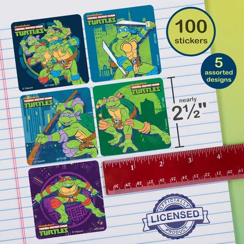 Vista 2 de SmileMakers TMNT Classic Stickers - Premios e incentivos - 100 por paquete