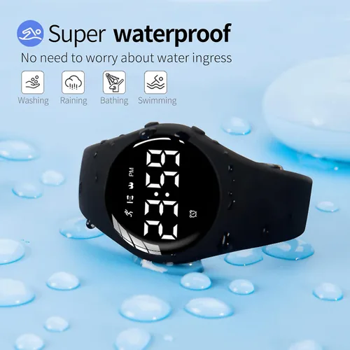 Vista 5 de Nuevo reloj electrónico inteligente de moda unisex con luz de modaMulti-funcional digital deportes impermeable reloj de estudiante despertador reloj