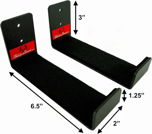 Vista 7 de StoreYourBoard Naked Wake, estante de pared para wakeboard, estante de almacenamiento de aluminio