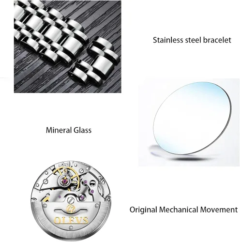 Vista 4 de Verhux Reloj automático para hombre, reloj de pulsera mecánico, impermeable, regalo para hombre