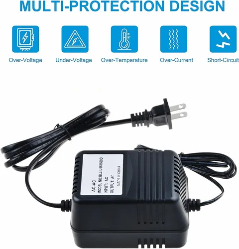 Vista 3 de Adaptador de 12V 1A 12W AC/AC para modelo: 41-120-1000A 411201000A Transformador de clase 2 12VAC 1000mA Cable de alimentación Cable de pared